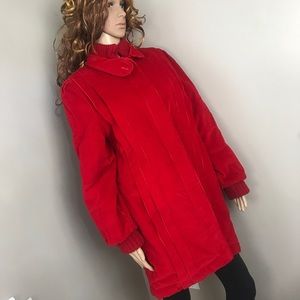 Bebe Furrina Vintage Pleated Corduroy Trench Coat